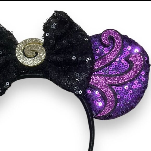 Disney Inspired Ursula from The Little Mermaid Mouse Ears Headband Purple Sequin - Picture 2 of 3